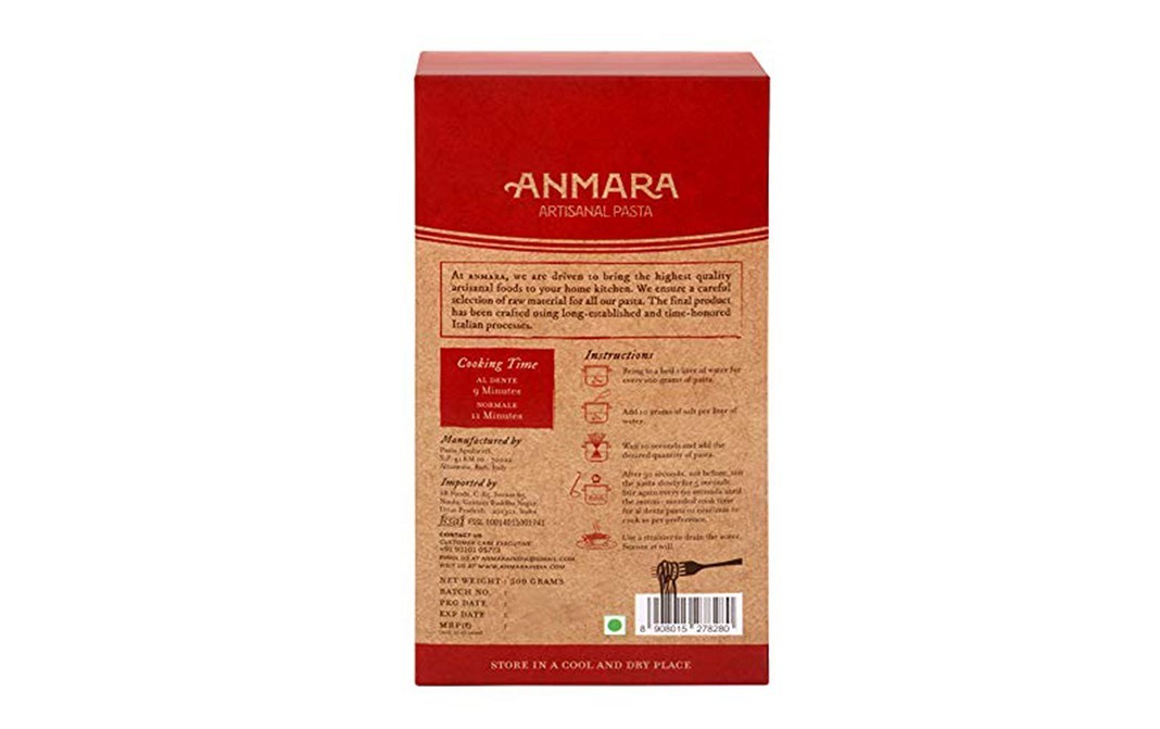 Anmara Artisanal Pasta Organic Orecchiette Hard Durum Wheat Pasta   Box  500 grams
